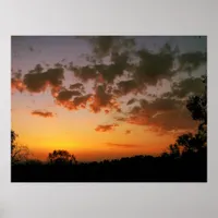 Sunset Floating Clouds Poster