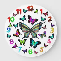 Magnificent Exquisite Morpho Butterflies Wings Large Clock