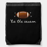 Tis The Season Football  - Retro Football Game Day Drawstring Bag