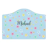 Cute stars with faces in pastel colors   door sign