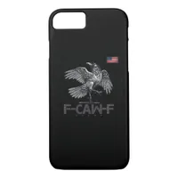 F-Caw-F Cow Funny Bird USA Vintage Flag Funny Humo iPhone 8/7 Case