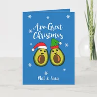 Avo Great Christmas Funny Avocado Food Pun Holiday Card