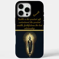 Golden Buddha in serene meditation iPhone 16 Pro Max Case