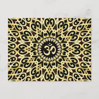 Ornate Arabesque Black + Gold OM Postcard