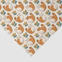 Orange and White Cats Naive Art Style Tissue Paper