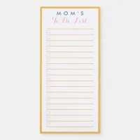 Mother's Day Minimalist Yellow Script To Do List  Magnetic Notepad