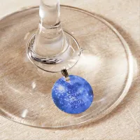 Blue Stars Keep Calm and Write Sci-Fi Wine Charm