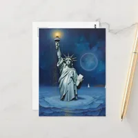 Melting Statue of Liberty Postcard