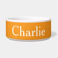 Custom Personalized Name Photo Art Light Orange Bowl