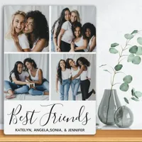 Personalized Best Friends 4 Photo Collage Plaque