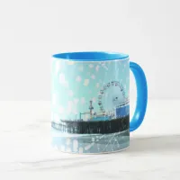 Turquoise Spiderweb Santa Monica Pier Mug