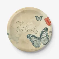 Green Butterfly Paper Plates