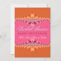 Girly Romance Pink Bridal Shower Party Invitation