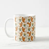 Orange and White Cats Naive Art Style Coffee Mug