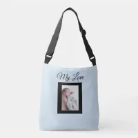 Personalized blue and black baby photo Tote Bag