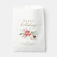 Small Christmas Gift Bags Holiday Poinsettia