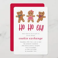 Gingerbread Man Holiday Christmas Cookie Exchange Invitation