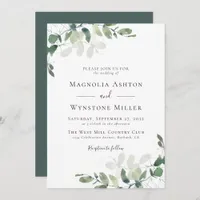 Chic Eucalyptus Green Wedding Invitation