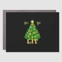 Let's Get Lit Christmas Christmas Car Magnet