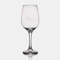 Minimalist Floral Mom Gift With Heart Wine Glass