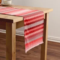 Modern striped design in various shades of red short table runner