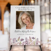 Wildlower Funeral Celebration of Life Welcome Sign