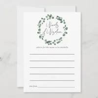 Eucalyptus Greenery Baby Shower Advice Card