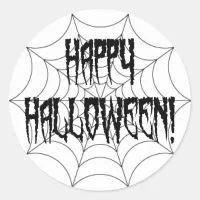 Halloween Spider Fingers and Web Classic Round Sticker