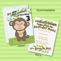 Monkey Birthday Invitation