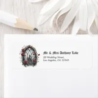 Dark Fantasy Castle Window Gothic Wedding Label