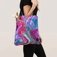 Colorful Swirls Abstract Fluid Art  Tote Bag