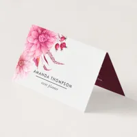 Burgundy and Blush Watercolor Floral Business Card