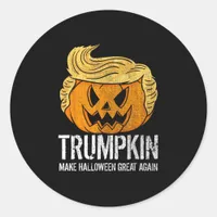 Halloween Great Again Donald  Trumpkin Pumpkin Classic Round Sticker