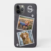 Custom Photo Pet Dog Cat Slate Marble Photo iPhone 11 Pro Case