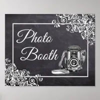 Chalkboard Look Wedding Photo Booth Poster