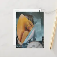 Sexy Beach Time Lady Collage  Postcard