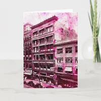 Vintage Kansas City Pink Grunge Card