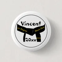 Martial Arts 1st Degree Black Belt Button