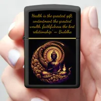 Calm Buddha meditating in cosmos Zippo Lighter