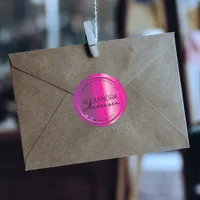 Glam Shiny Magenta Metallic Return Address Label