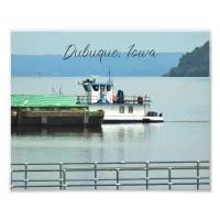 Dubuque, Iowa Pusher Boat on the Mississippi River Photo Print