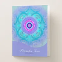 Lotus Bloom Turquoise Mandala ID129 Pocket Folder