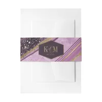 Abstract Agate Wedding Mauve ID827 Invitation Belly Band