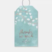 Watercolor Snowdrops Thank You Teal/Copper ID726 Gift Tags