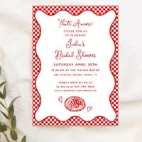 That's Amore! Italian Bridal Shower Red Checkered Invitation