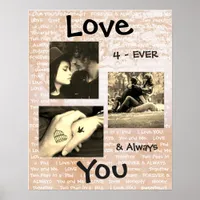 Personalized this "Love You" Couple's Photo Poster