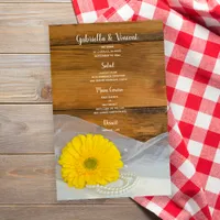 Yellow Daisy and Pearls Country Barn Wedding Menu