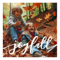 Joyfall Autumn Fall Leaves Custom Photo Acrylic Print