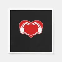 Heart Skeleton Hands Gothic Valentine Red Classic Napkins