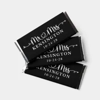 Black White Script Heart Arrows Mr Mrs Wedding Hershey Bar Favors